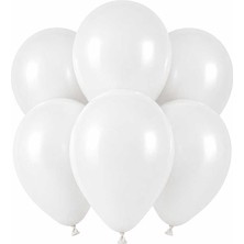 BeySüS Beyaz Renk Lateks Pastel Balon (30 Cm) - 6 Adet
