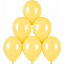 BeySüS Sarı Renk Lateks makaron Balon (30 cm) - 6 Adet