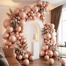 BeySüS Rose Gold Renk Lateks Metalik Balon (30 Cm) - 100 Adet