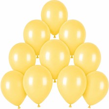 BeySüS Sarı Renk Lateks makaron Balon (15 cm) - 10 Adet