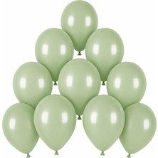 BeySüS Yeşil Renk Lateks makaron Balon (15 cm) - 10 Adet