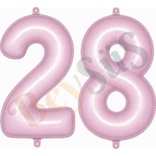 BeySüS 28 Rakam Folyo Balon Pembe Rengi (76 Cm)