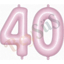 BeySüS 40 Rakam Folyo Balon Pembe Rengi (76 Cm)