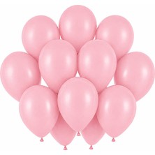 BeySüS Bebek Pembe Renk Lateks Pastel Balon (30 Cm) - 12 Adet