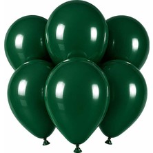 BeySüS Koyu Yeşil Renk Lateks Pastel Balon (30 cm) - 6 Adet