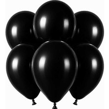 BeySüS Siyah Renk Lateks Pastel Balon (30 Cm) - 6 Adet