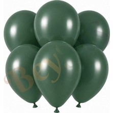 BeySüS Kış Yeşili Renk Lateks Retro Balon (30 Cm) - 6 Adet