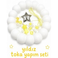 Hobi Dünyası Evim Yıldız Toka Yapım Seti 20 Adet Boncuk 1 Metre Paraşüt Ip Sarı