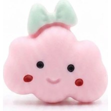Hobi Dünyası Evim Figürlü Çocuk Bebek Düğme Yelek Hırka Ceket Düğmesi 2 Adet 16 mm - Pembe Bulut