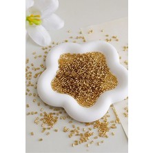 Hobi Dünyası Evim 70 Gram Kesme Kum Boncuk Orta Boy 4 mm Janjanlı - Gold