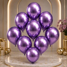 BeySüS Mor Renk Lateks Krom Balon (30 Cm) - 6 Adet
