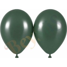 BeySüS Kış Yeşili Renk Lateks Retro Balon (50 cm) - 2 Adet
