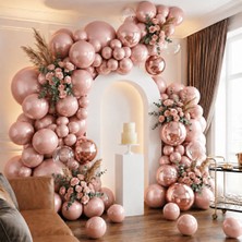 BeySüS Gül Kurusu Renk Lateks Metalik Balon (30 cm) - 100 Adet
