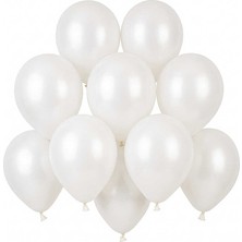 BeySüS Beyaz Renk Lateks Pastel Balon (13 Cm) - 10 Adet