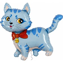 BeySüS Çanlı Mavi Kedi Folyo Balon