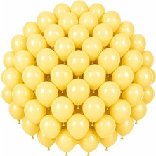 BeySüS Sarı Renk Lateks Makaron Balon (30 Cm) - 50 Adet