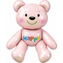 BeySüS Happy Pembe Ayıcık Folyo Balon