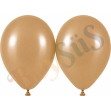BeySüS Çöl Kumu Renk Lateks Retro Balon (50 cm) - 2 Adet