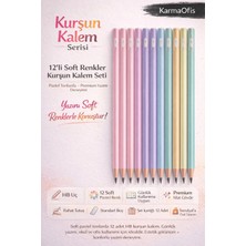 KarmaOfis 12’li Soft Pastel Kurşun Kalem Seti – Hb Uç, Premium Mat Gövde, Ofis & Okul Için Renkli Kalem