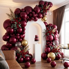 BeySüS Bordo Renk Lateks Metalik Balon (30 cm) - 100 Adet