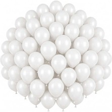 BeySüS Beyaz Renk Lateks Pastel Balon (30 Cm) - 50 Adet