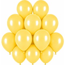 BeySüS Sarı Renk Lateks Makaron Balon (30 Cm) - 12 Adet
