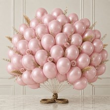 BeySüS Bebek Pembe Renk Lateks Metalik Balon (30 cm) - 50 Adet