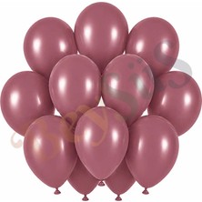 BeySüS Rosewood Renk Lateks Retro Balon (30 Cm) - 12 Adet