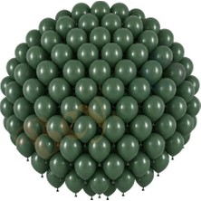 BeySüS Kış Yeşili Renk Lateks Retro Balon (30 cm) - 100 Adet
