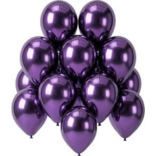 BeySüS Mor Renk Lateks Krom Balon (30 Cm) - 12 Adet