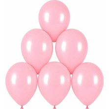 BeySüS Pembe Renk Lateks Makaron Balon (30 Cm) - 6 Adet