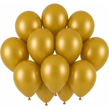 BeySüS Altın Renk Lateks Pastel Balon (30 Cm) - 12 Adet
