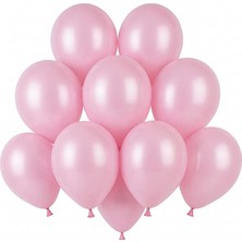 BeySüS Pembe Renk Lateks Pastel Balon 13 cm - 10 Adet Düz Balon Parti Malzemesi