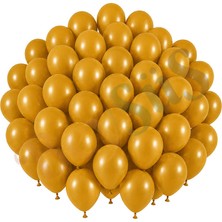 BeySüS Zerdeçal Renk Lateks Retro Balon (30 Cm) - 50 Adet