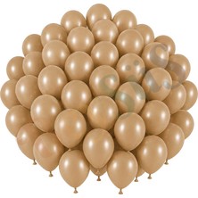 BeySüS Çöl Kumu Renk Lateks Retro Balon (30 Cm) - 50 Adet