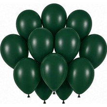 BeySüS Koyu Yeşil Renk Lateks Pastel Balon (30 Cm) - 12 Adet