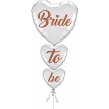 BeySüS 3Lü Bride To Be Beyaz Kalp Folyo Balon