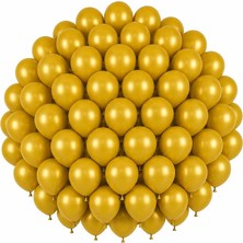 BeySüS Altın Renk Lateks Pastel Balon (30 cm) - 50 Adet
