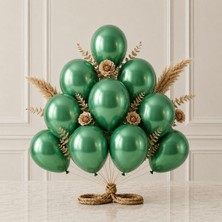 BeySüS Yeşil Renk Lateks Metalik Balon (30 cm) - 12 Adet