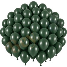 BeySüS Kış Yeşili Renk Lateks Retro Balon (30 cm) - 50 Adet