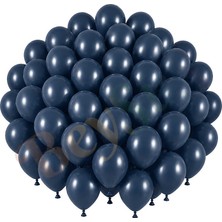 BeySüS Fırtına Mavisi Renk Lateks Retro Balon (30 cm) - 50 Adet