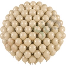 BeySüS Deniz Kumu Renk Lateks Retro Balon (30 Cm) - 100 Adet