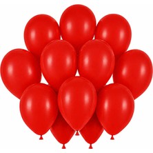 BeySüS Kırmızı Renk Lateks Pastel Balon (30 Cm) - 12 Adet