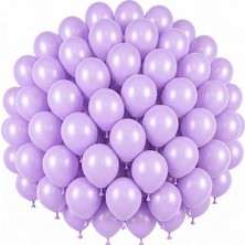 BeySüS Lila Renk Lateks Pastel Balon (30 cm) - 50 Adet