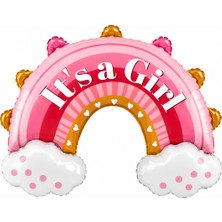 BeySüS Its A Girl Pembe Gökkuşağı Folyo Balon