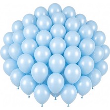 BeySüS Bebek Mavi Renk Lateks Pastel Balon (30 Cm) - 50 Adet