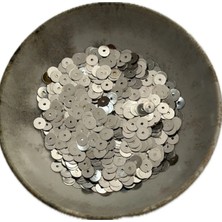 Hobi Dünyası Evim Metal Pul Takı Malzemesi 8 mm Oya Pulu Nikel Kaplama Boncuk - Renk : Demir Pul 40 Adet Gümüş Renk