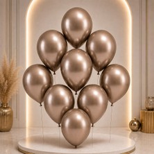 BeySüS Truffle Renk Lateks Krom Balon (30 Cm) - 50 Adet