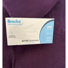 Broche Tek Kullanımlık Pudrasız Nitril Eldiven L Beden 100'LÜ