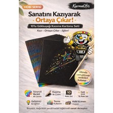 KarmaOfis Gökkuşağı Kazıma Kartonu 10’lu–scratch Art Çizim Kağıdı, Çocuklar Için Eğlenceli&eğitici Aktivite